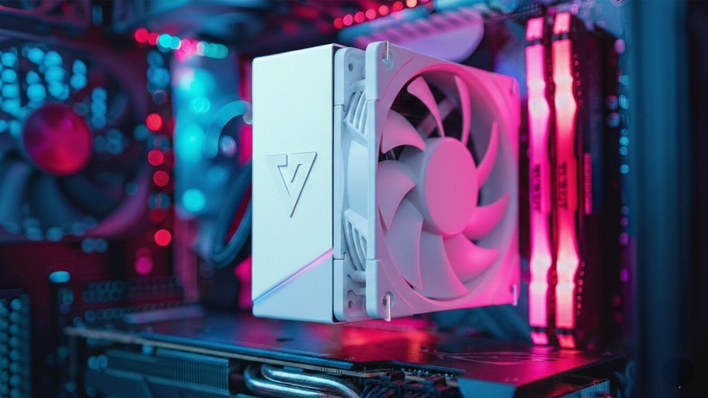 Zdjęcie lifestyle chłodzenia MODECOM Volcano 0C w komputerze, widok wnętrza z komponentami